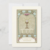 カトリックヴィンテージファースト聖餐式招待状 招待状 (正面)
