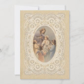 カトリックヴィンテージファースト聖餐式招待状 招待状 (正面)