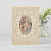 カトリックヴィンテージファースト聖餐式招待状 招待状 (スタンド正面)