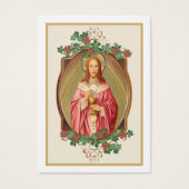 カトリックヴィンテージフローラ葬儀祈りの言葉カード (正面)