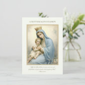 カトリックヴィンテージベビーバプテスマ《キリスト教》洗礼式や命名式フローラ 招待状 (スタンド正面)