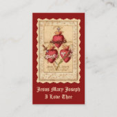 カトリック三ハートイエスメリージョセフ祈りの言葉プラ プレイスカード (正面)