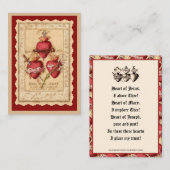 カトリック三ハートイエスメリージョセフ祈りの言葉車 プレイスカード (正面/裏面)