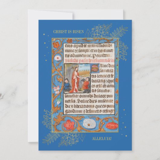 カトリック中世の復活イースターファミリーの写真 シーズンカード (正面)