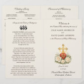 カトリック伝統の聖心の結婚式プログラム (正面/裏面)