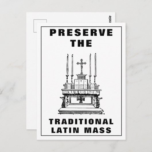 カトリック伝統的の大祭壇を守る ポストカード (正面/裏面)