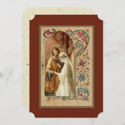 カトリック伝統的ブライダル結婚式招待状 招待状 (正面/裏面)