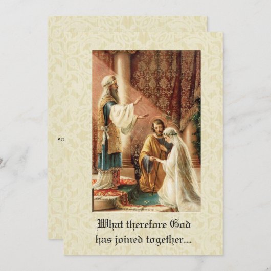 カトリック伝統的ブライダル結婚式招待状 招待状 (正面/裏面)