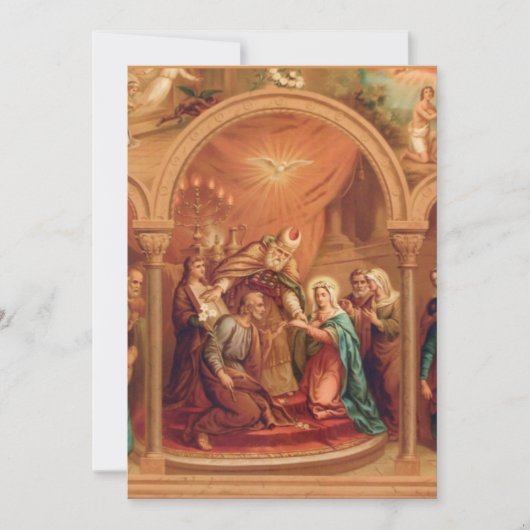 カトリック伝統的ブライダル結婚式招待状 招待状 (正面)