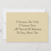 カトリック伝統的初の聖餐式の招待 招待状 (裏面)