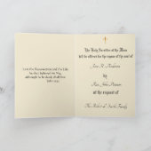 カトリック伝統的悔やみや弔慰ミサ提供クロス カード (内部)