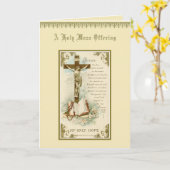 カトリック伝統的悔やみや弔慰ミサ提供クロス カード (黄色い花)