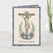 カトリック伝統的悔やみや弔慰ロザリオ十字架カード カード (正面)