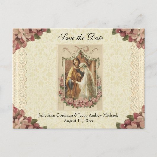 カトリック伝統的教徒は日付を保存結婚する 案内ポストカード (正面)