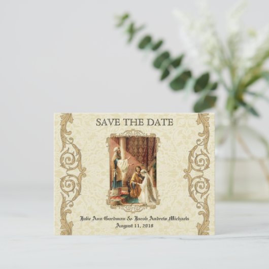 カトリック伝統的教徒は日付を保存結婚する 案内ポストカード (スタンド正面)