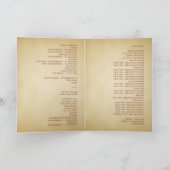 カトリック伝統的結婚式 プログラムセピア シーズンカード (内部)