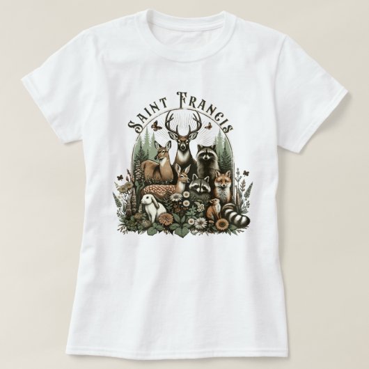 カトリック伝統的聖フランシス聖書聖句 Tシャツ (デザイン正面)