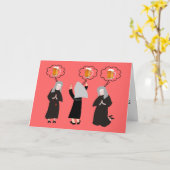 カトリック修道女のユーモアギフト〜笑える カード (黄色い花)