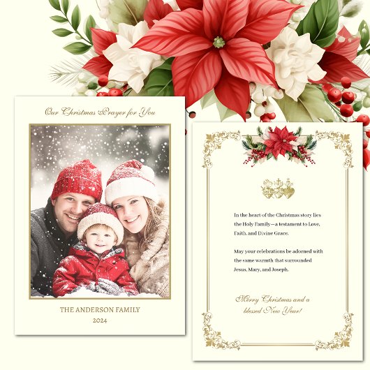 カトリック写真クリスマスカード イエス、聖母マリア、聖ヨセフ シーズンカード