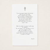 カトリック写真葬儀記念祈りの言葉カード (裏面)