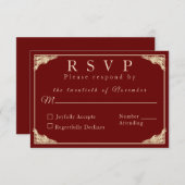 カトリック冬の結婚式の応答カード 出欠カード (正面/裏面)