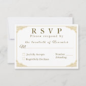 カトリック冬の結婚式の応答カード 出欠カード (正面)