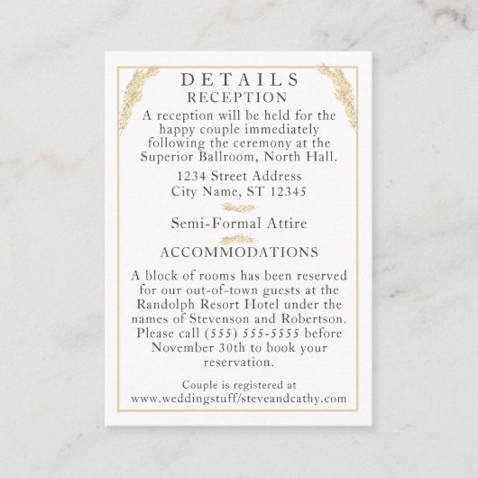 カトリック冬の結婚式の詳細エンクロージャカード エンクロージャーカード (正面)