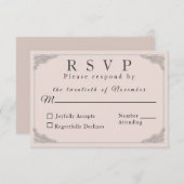 カトリック冬の結婚式返信カード 出欠カード (正面/裏面)