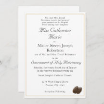カトリック冬季ウェディング招待状
