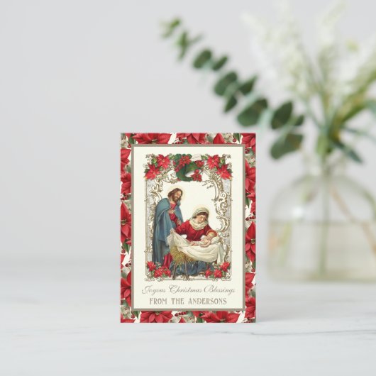 カトリック出生祈りの言葉三ハート 名刺 (スタンド正面)