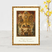 カトリック初の聖餐式イエスエンジェルズカード カード (黄色い花)