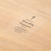 カトリック初の聖餐式シンプルミニマル アクリル招待状 (レイダウン)