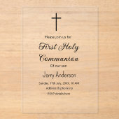カトリック初の聖餐式シンプルミニマル アクリル招待状 (正面)