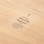 カトリック初の聖餐式シンプルミニマル アクリル招待状 (レイダウン)