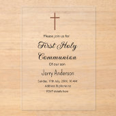 カトリック初の聖餐式シンプルミニマル アクリル招待状 (正面)