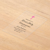 カトリック初の聖餐式シンプルミニマル アクリル招待状 (レイダウン)