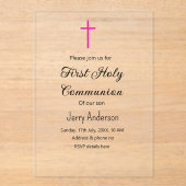 カトリック初の聖餐式シンプルミニマル アクリル招待状 (正面)
