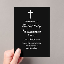 カトリック初の聖餐式シンプルミニマル アクリル招待状