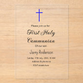 カトリック初の聖餐式シンプルミニマル アクリル招待状 (正面)