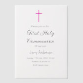 カトリック初の聖餐式シンプルミニマル ベラム紙招待状 (正面)