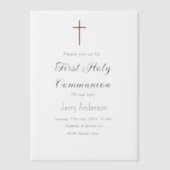 カトリック初の聖餐式シンプルミニマル ベラム紙招待状 (正面)