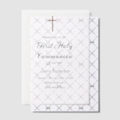 カトリック初の聖餐式シンプルミニマル ベラム紙招待状 (オフセット (招待状))