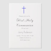 カトリック初の聖餐式シンプルミニマル ベラム紙招待状 (正面)