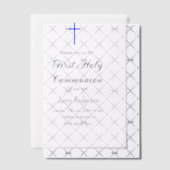 カトリック初の聖餐式シンプルミニマル ベラム紙招待状 (オフセット (招待状))