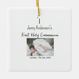 カトリック初の聖餐式シンプルQRミニマル セラミックオーナメント