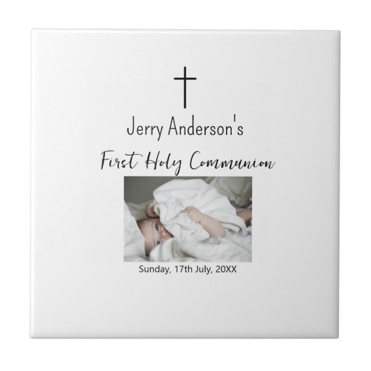 カトリック初の聖餐式シンプルQRミニマル タイル (正面)