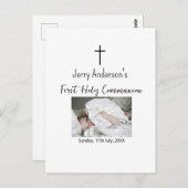 カトリック初の聖餐式シンプルQRミニマル ポストカード (正面/裏面)