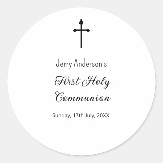 カトリック初の聖餐式シンプルQRミニマル ラウンドシール (正面)