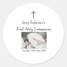 カトリック初の聖餐式シンプルQRミニマル ラウンドシール