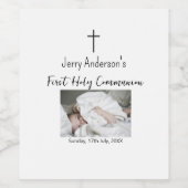 カトリック初の聖餐式シンプルQRミニマル ワインラベル (シングルラベル)